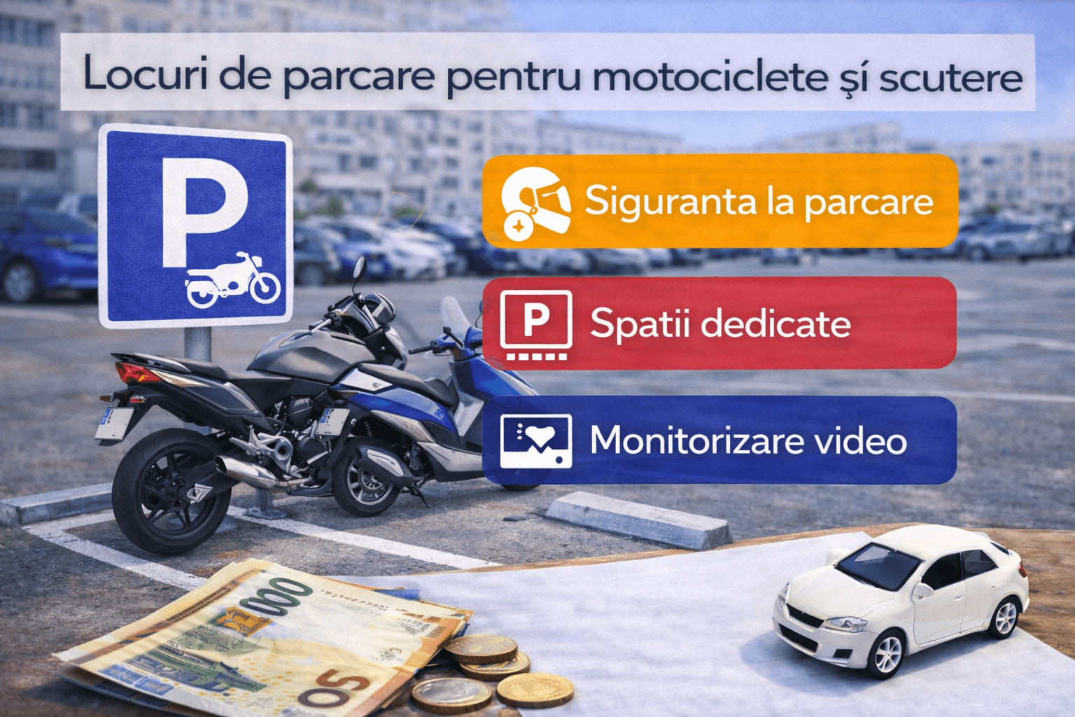 Locuri de parcare pentru motociclete și scutere