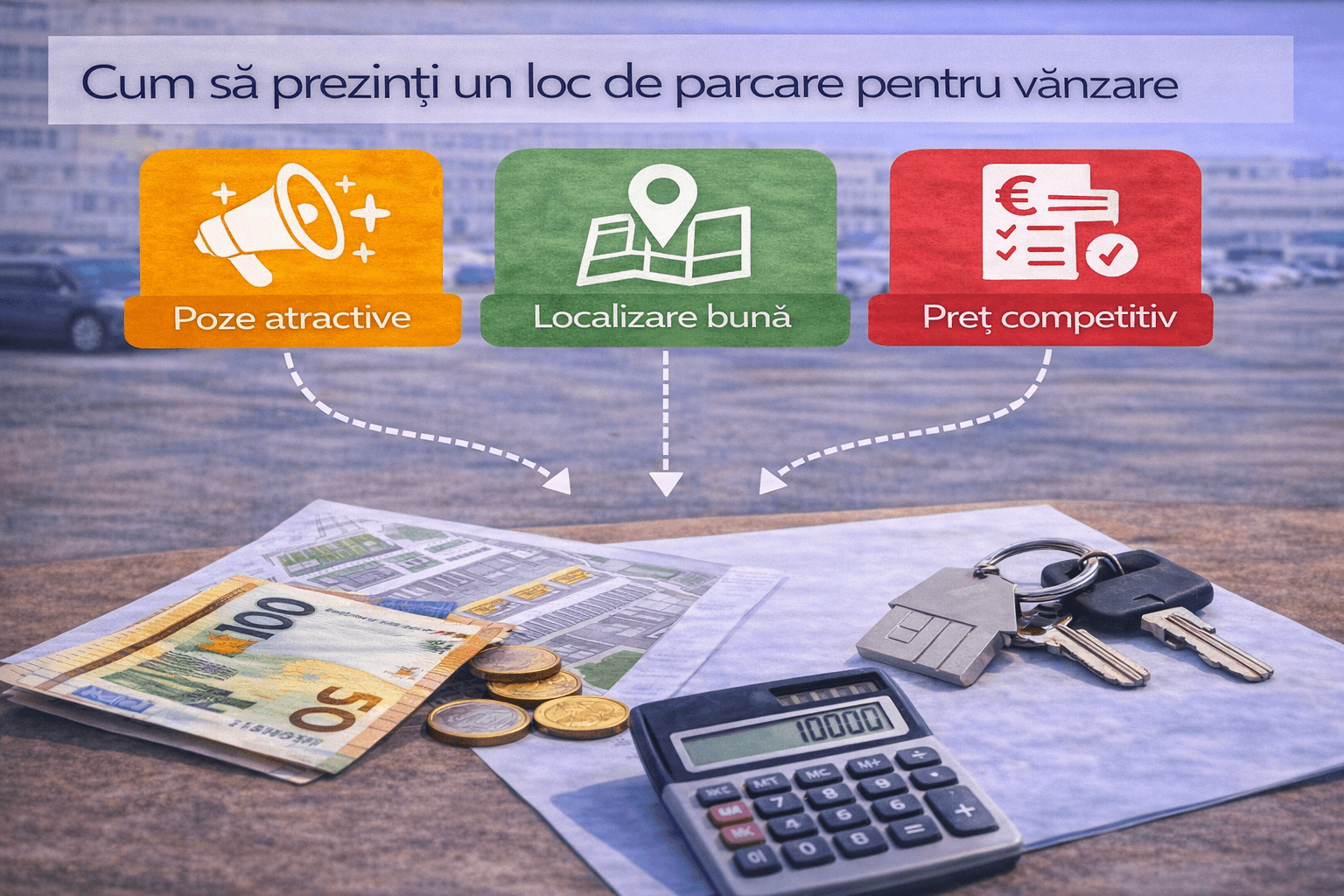 Cum să prezinți un loc de parcare pentru vânzare